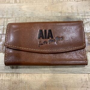 Vintage AIA Leather Key Holder Case Wallet "Into the 90s" Promo Brown